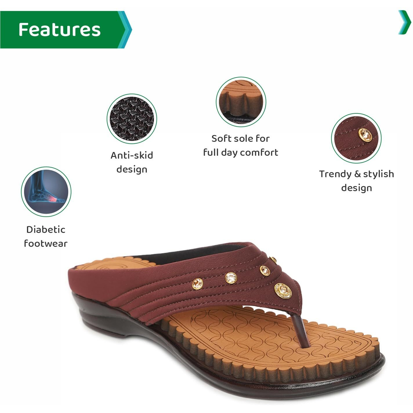 Ortho Joy Fancy Doctor Slippers | Comfortable Sandals For Women Stylish