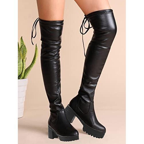 Shoetopia Women's Flat Boots-Eu36 /Uk3 /Black