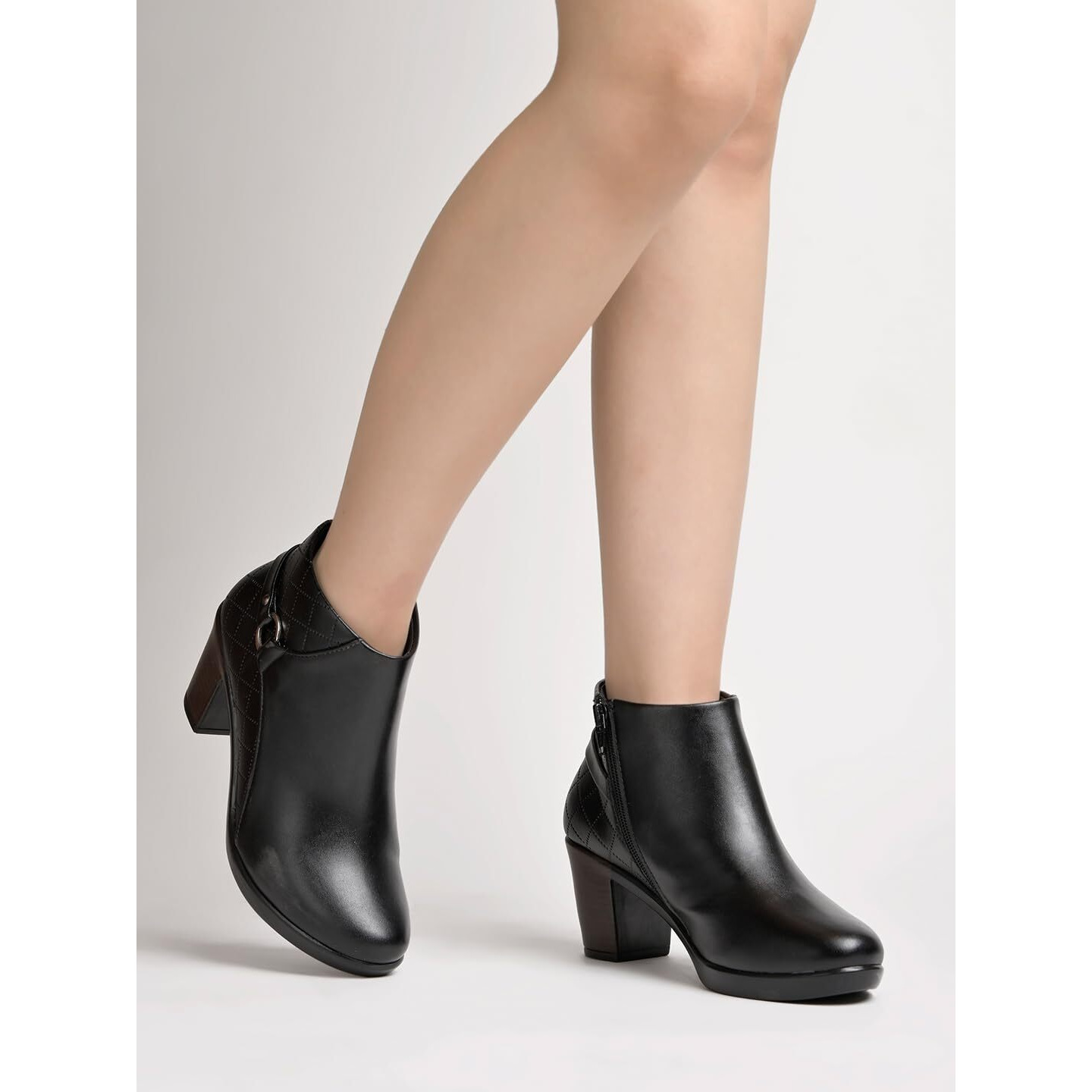 Shoetopia Smart Casual Black Boots For Women & Girls-Eu41