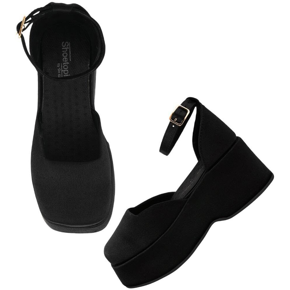 Shoetopia Stylish Black Chic Pumps For Girls-Eu38