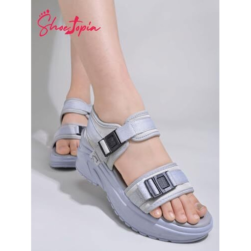Shoetopia Women's Sandal-3 Kids Uk (Gem-Grey)-Eu36