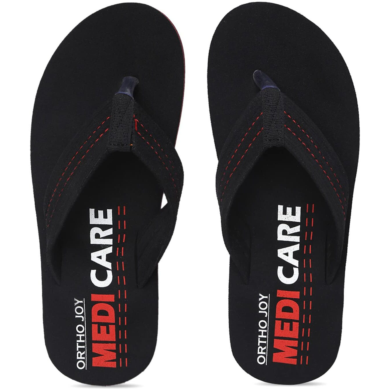 Ortho Joy Men's Comfortable Medicare Extra Soft Doctor Ortho Slippers (Black, 6 Uk)