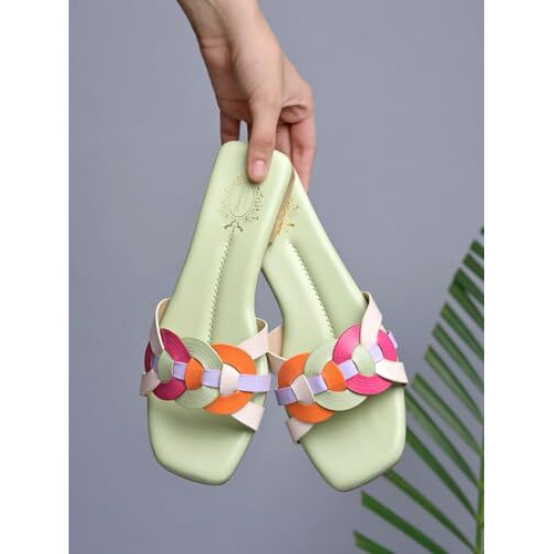 Shoetopia Casual Green Flats For Women & Girls /Eu41