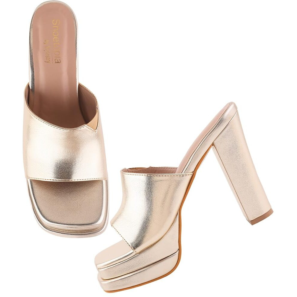 Shoetopia Women's Heeled Sandal-3 Kids Uk (Girls-Hippo-Golden)-Eu36