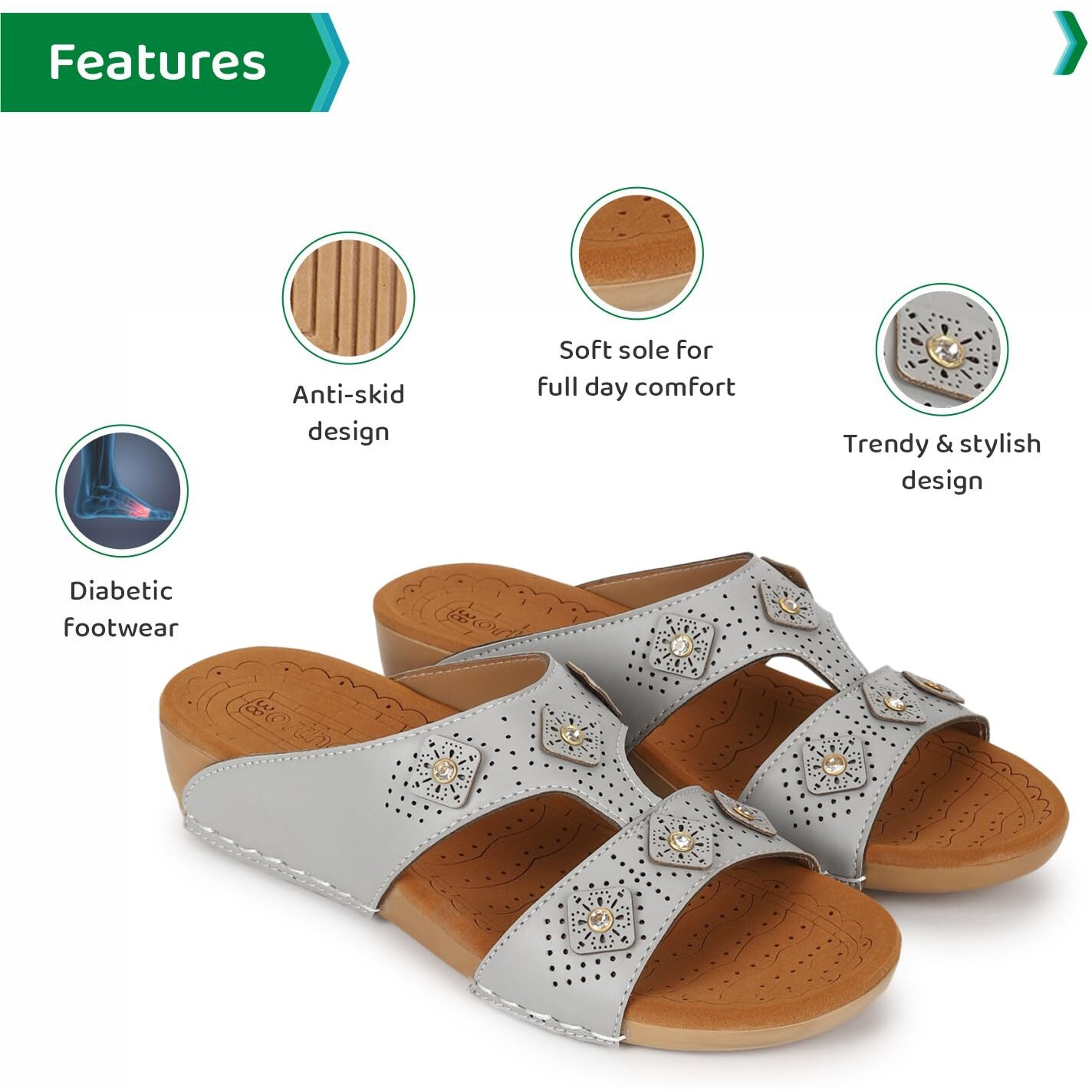 Ortho Joy Doctor Slipper For Women Fancy || Orthopedic Women's Slipper || Comfortable Regular Wear Slippers For Women
