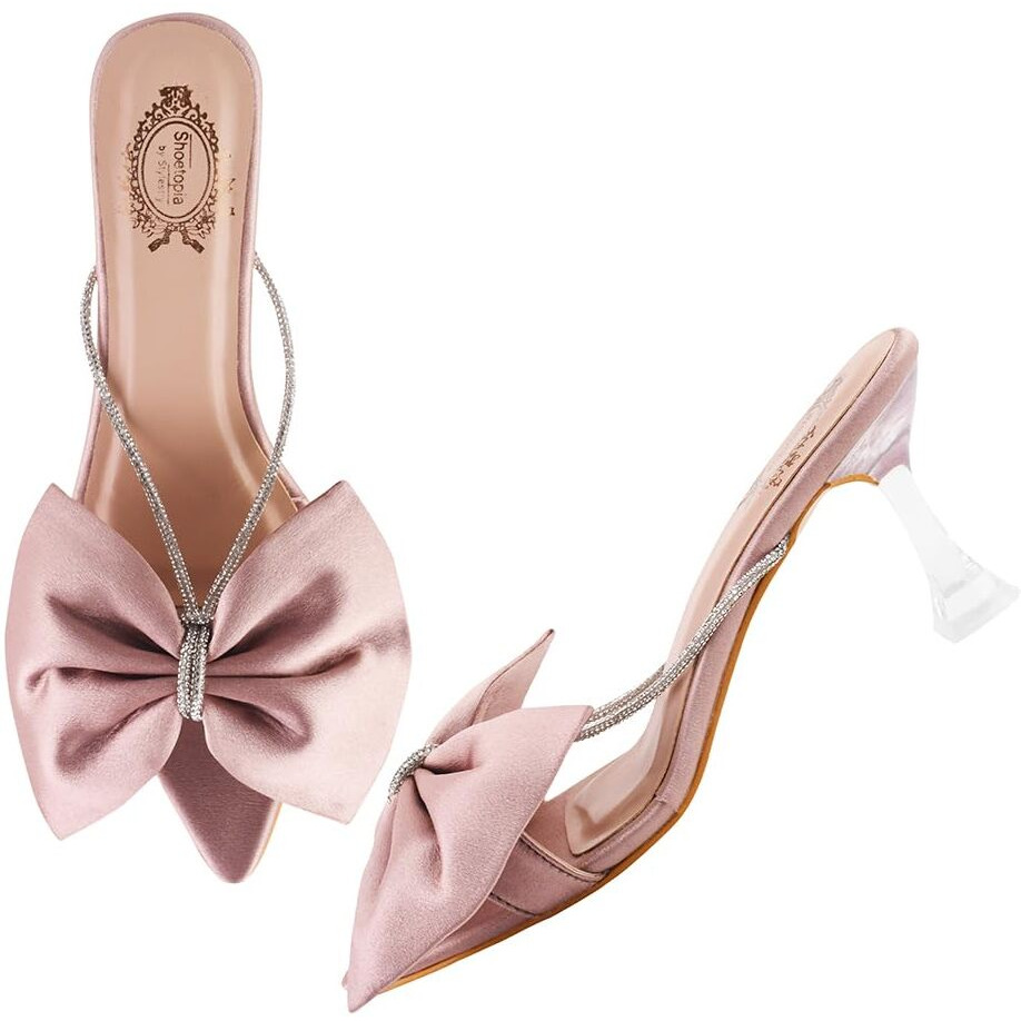 Shoetopia Stylish Western Embellished Mauve Pumps For Girls-Eu36