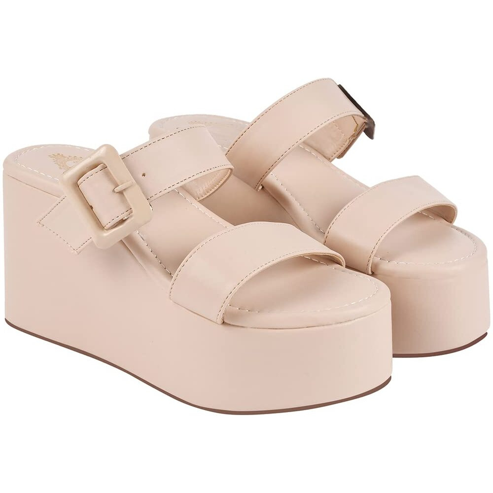 Shoetopia Girls P-12 Cream Platform - 4 Uk (Girls-P-12-Cream)