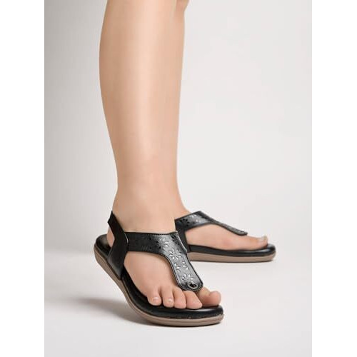 Shoetopia Girls Snd-1182 Black Flat Sandal - 7 Uk (Girls-Snd-1182-Black)