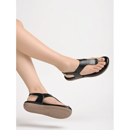 Shoetopia Girls Snd-1182 Black Flat Sandal - 7 Uk (Girls-Snd-1182-Black)
