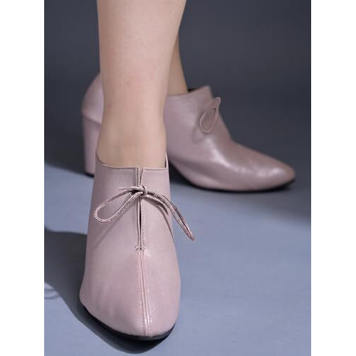 Shoetopia Solid Pointed Toe Peach Pumps For Women & Girls /Eu37