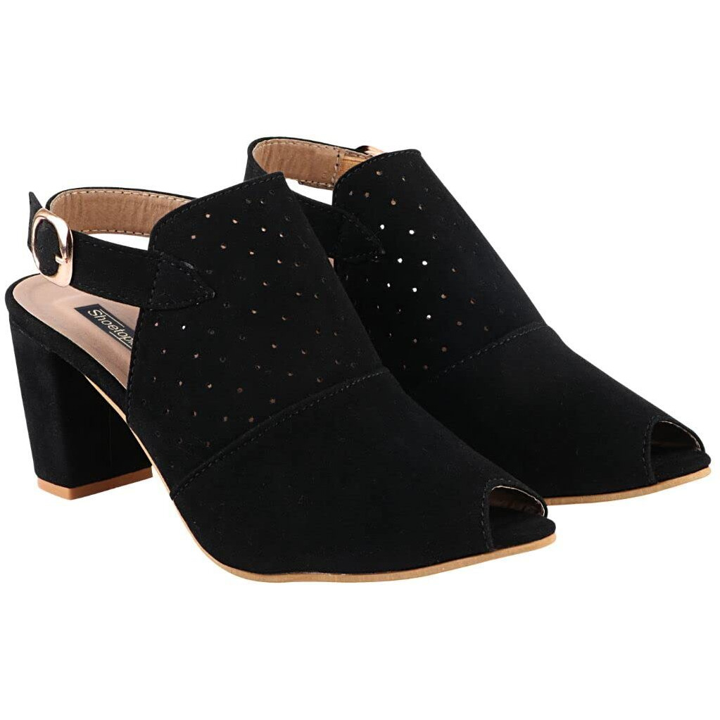 Shoetopia Girls Girls-Heel-1525 Black Heeled Sandal - 4 Uk (Girls-Heel-1525-Black)