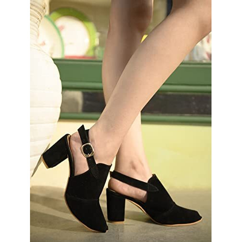 Shoetopia Girls Girls-Heel-1525 Black Heeled Sandal - 4 Uk (Girls-Heel-1525-Black)