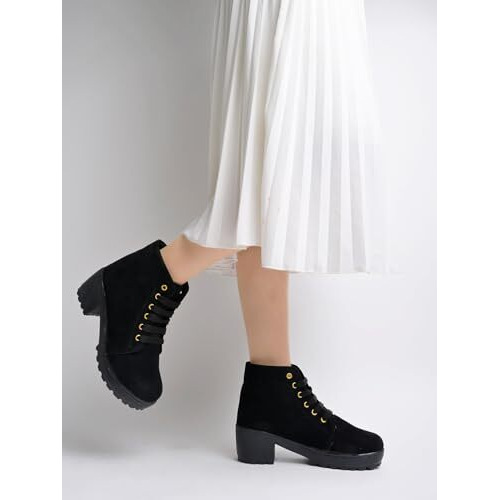 Shoetopia Girls Boot-Msd Black Ankle Boot - 4 Uk (Girls-Boot-Msd-Black)