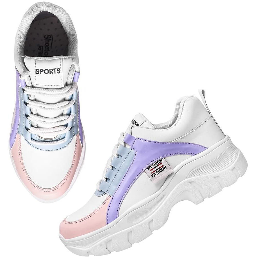 Shoetopia Smart Casual White Sneakers For Girls-Eu40