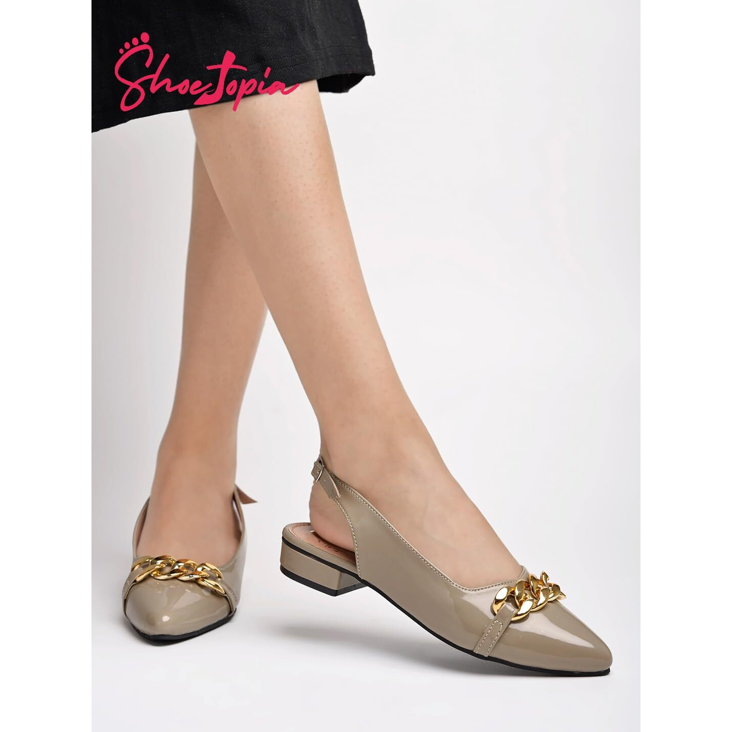 Shoetopia Pointed Toe Flat Beige Belly For Girls-Eu36