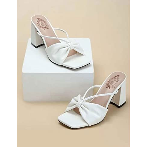 Shoetopia Girls 1296 White Heeled Sandal - 6 Uk (Girls-1296-White)