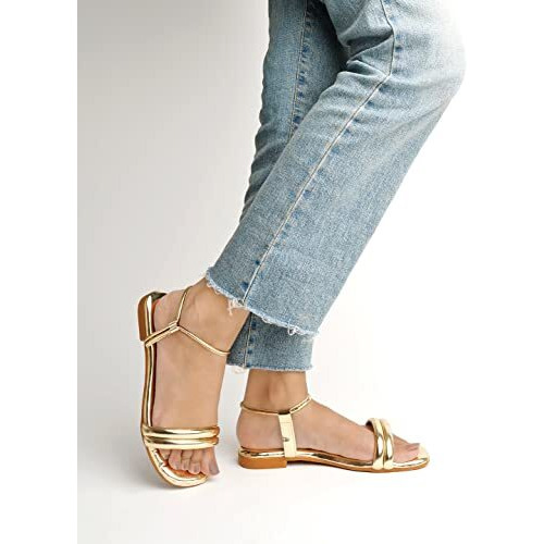 Shoetopia Girls Snd-126 Golden Flat Sandal - 8 Uk (Girls-Snd-126-Golden)