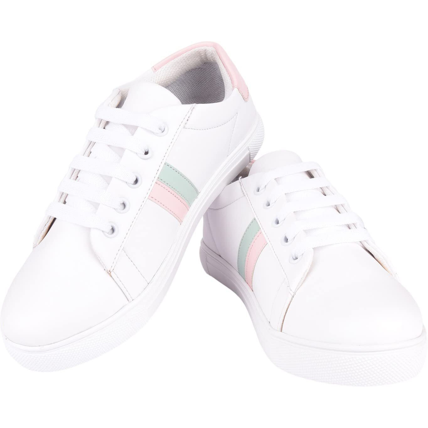 Shoetopia Girls White Trending Stylish Casual Sneakers Shoes-Eu38