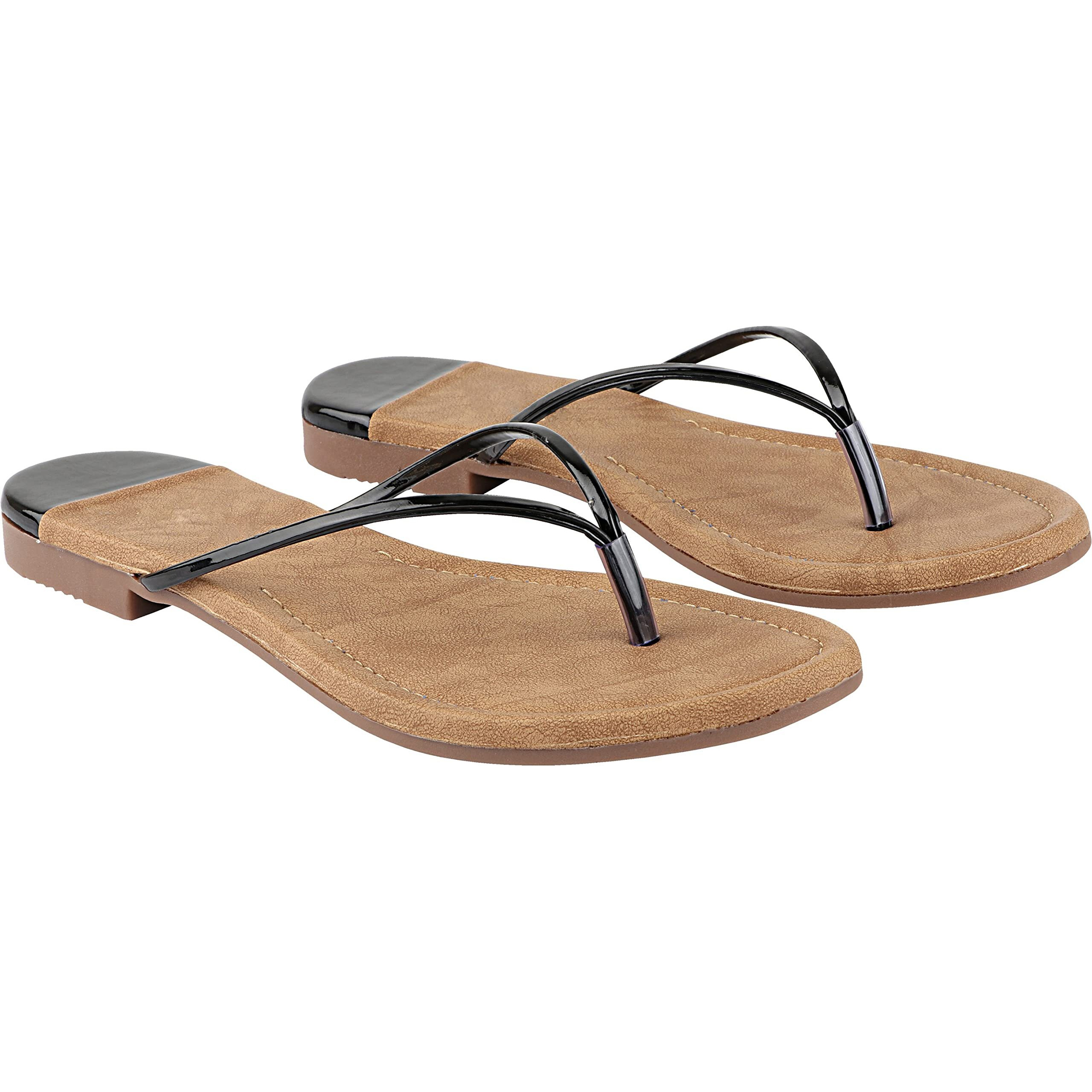 Shoetopia Womens Black Stylish Trending Flats-Eu37