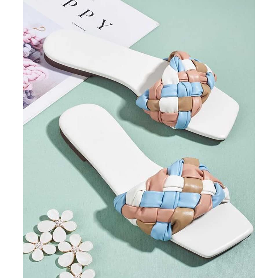 Shoetopia Women And White Girls Flat Sandal-Eu39