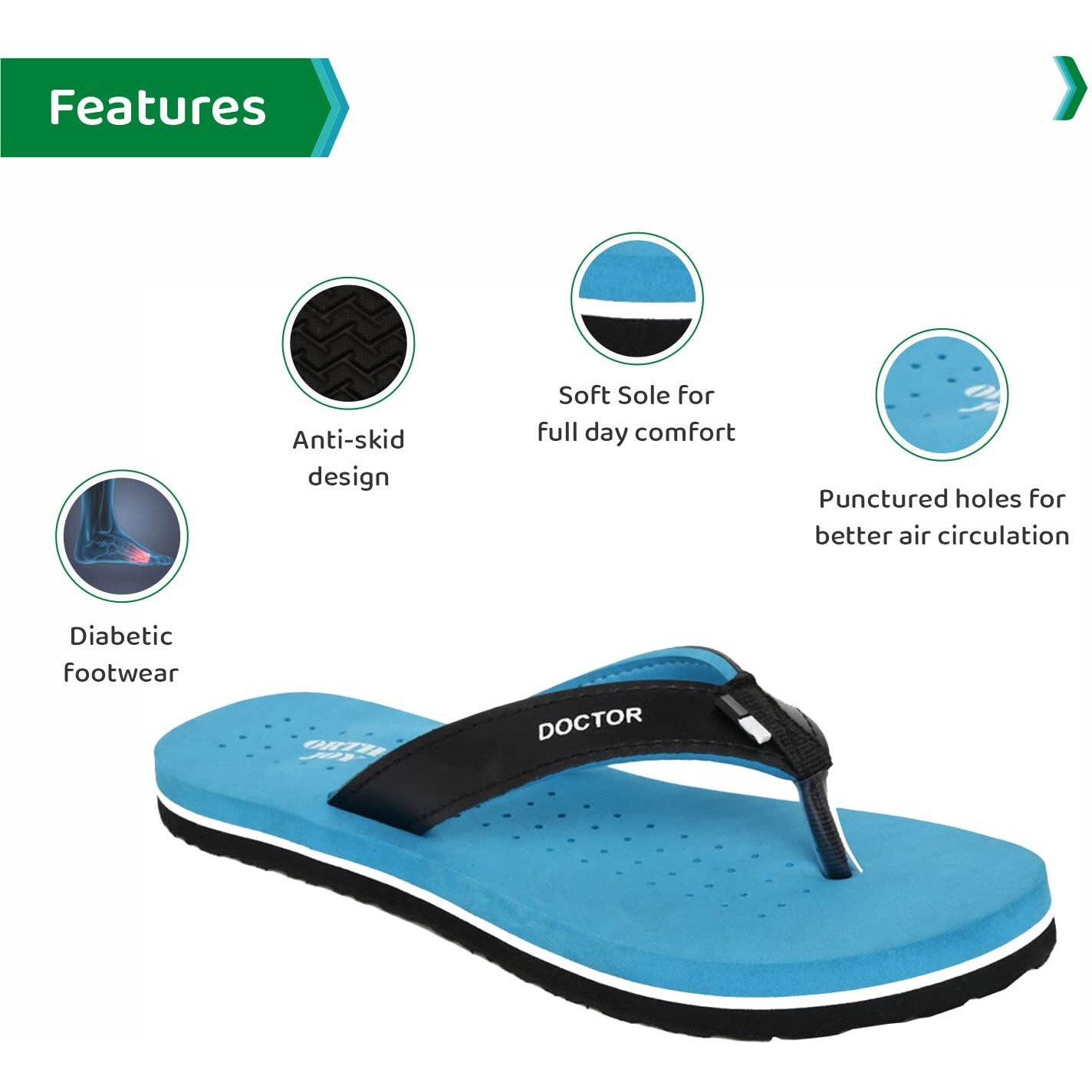 Ortho Joy Extra Soft Women's Orthopaedic Comfort Fit Slippers For Women's Daily Use - Orth_Wsp09_Sbu_03