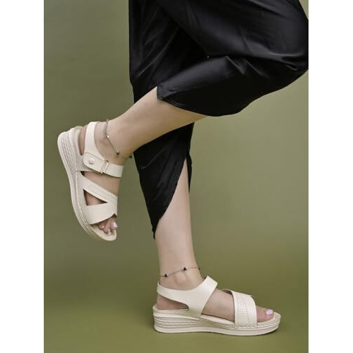 Shoetopia Comfortable Cream Doctor Sole Heels For Women /Eu42