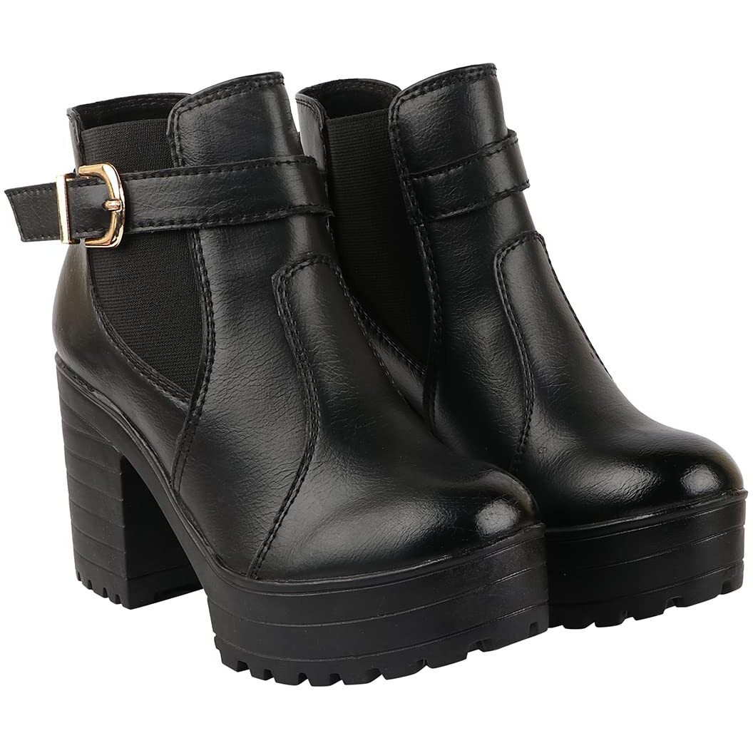 Shoetopia Girls L-21 Black Ankle Boot - 4 Uk (Girls-L-21-Black)