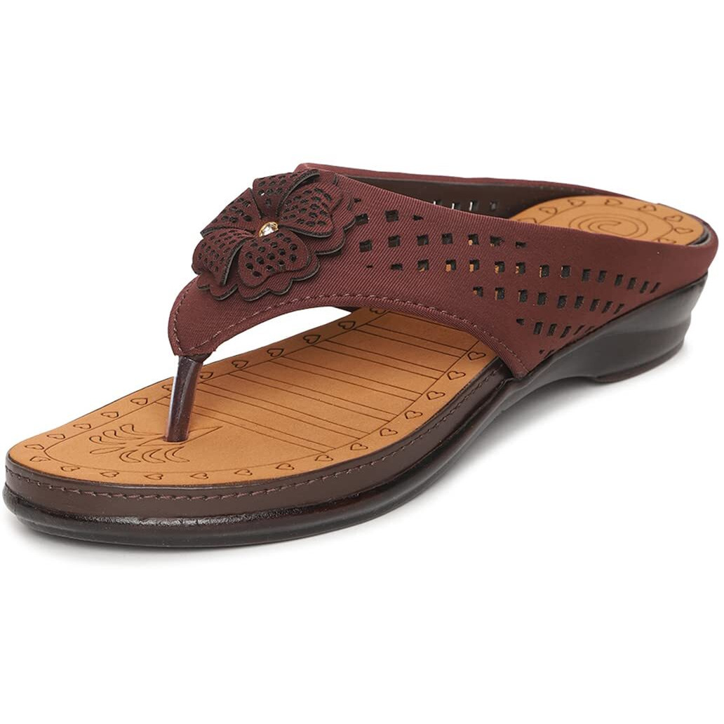 Ortho Joy Brown Fancy Soft Women's Doctor Slippers