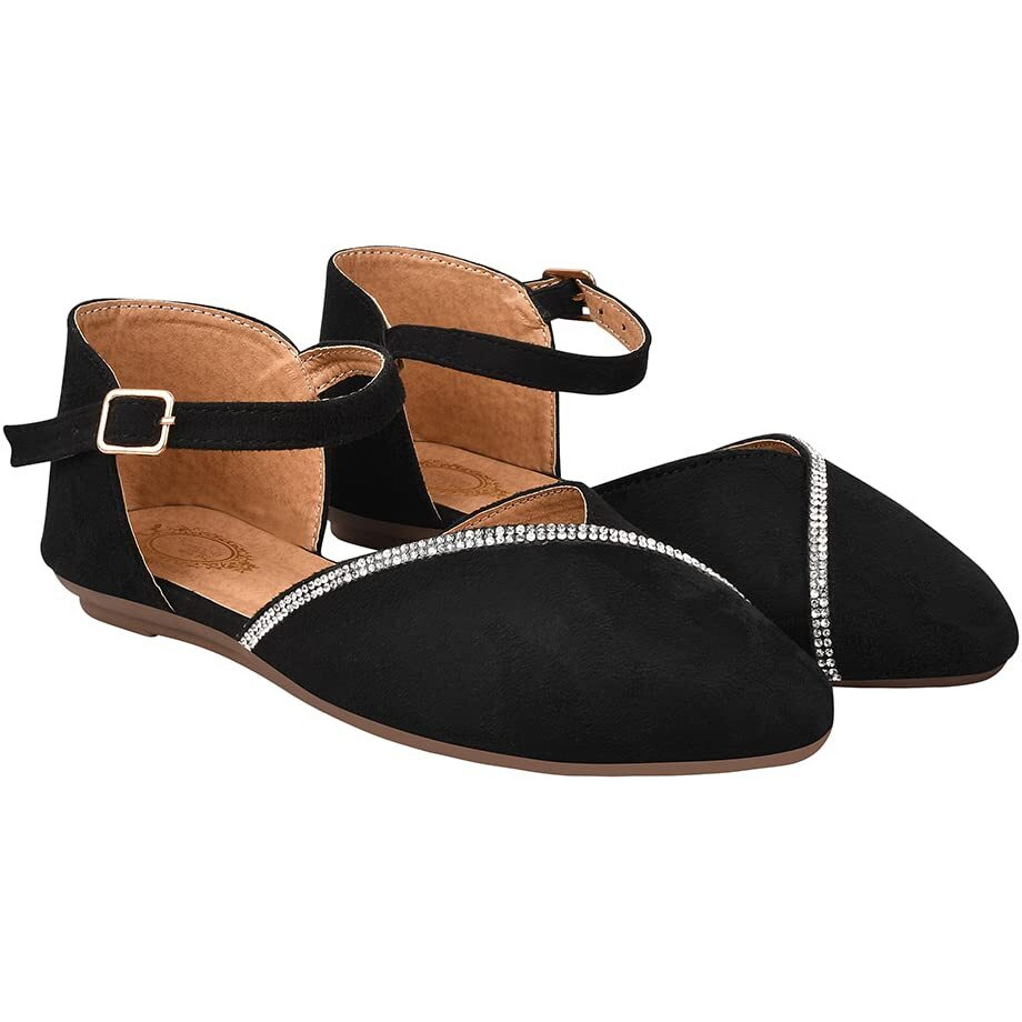 Shoetopia Girls Belly-7171 Black Flat Sandal - 7 Uk (Girls-Belly-7171-Black)