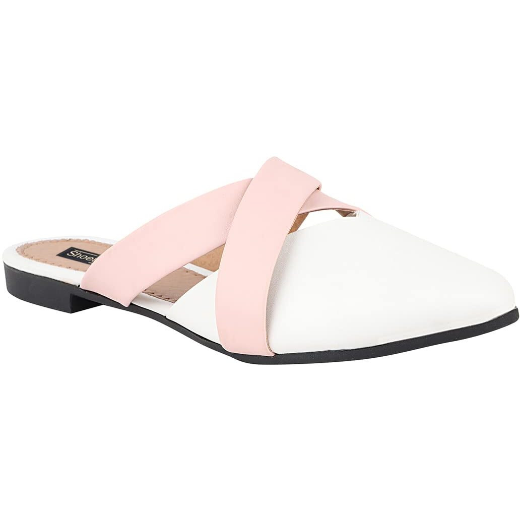 Shoetopia Women's Flat Mules White