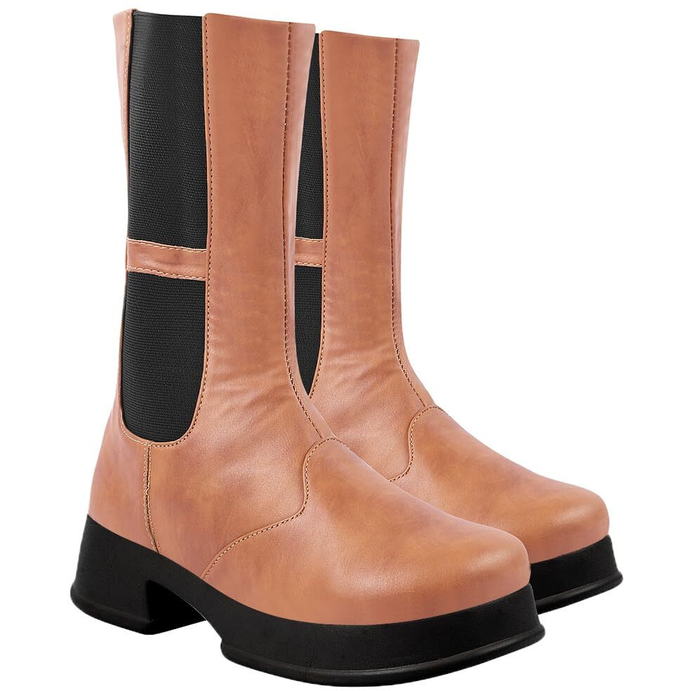 Shoetopia Smart Casual Tan Long Boots For Women & Girls /Eu37