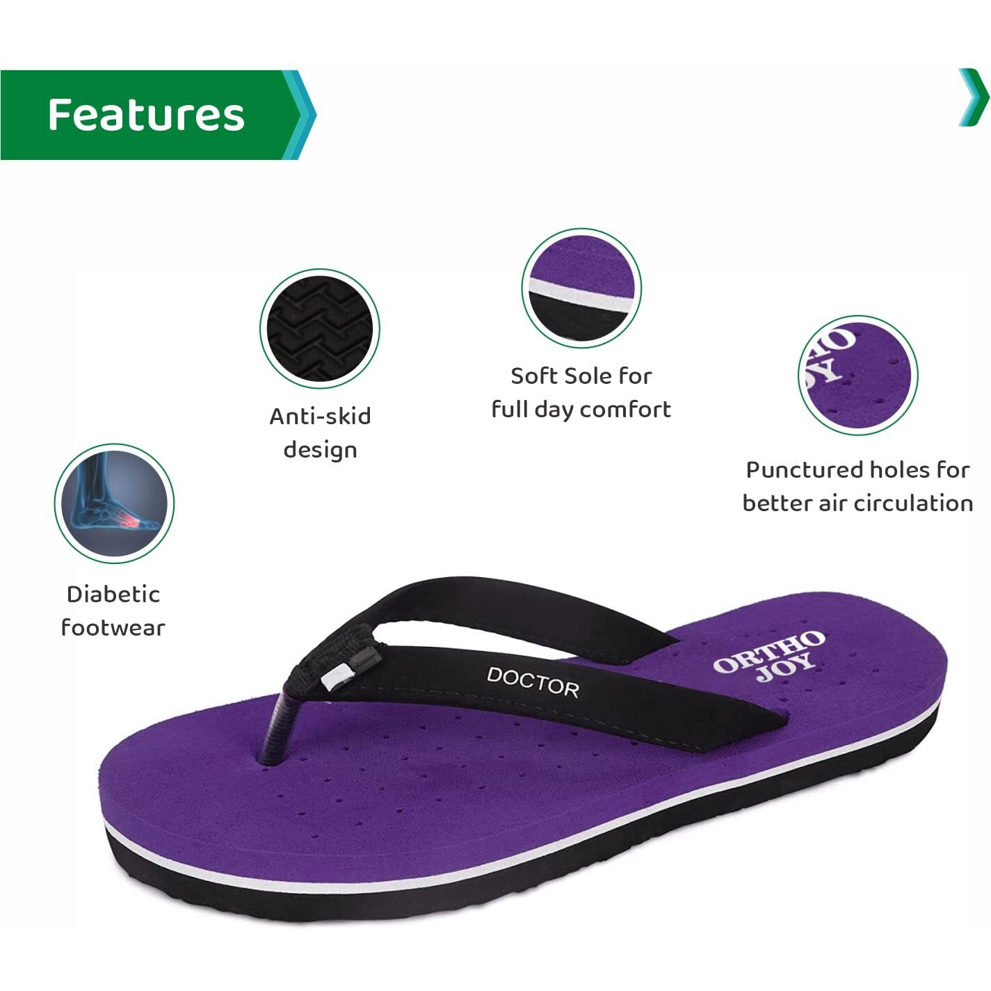 Ortho Joy Doctor Orthopedic Slippers For Ladies Daily Use/Mcr Chappals For Women