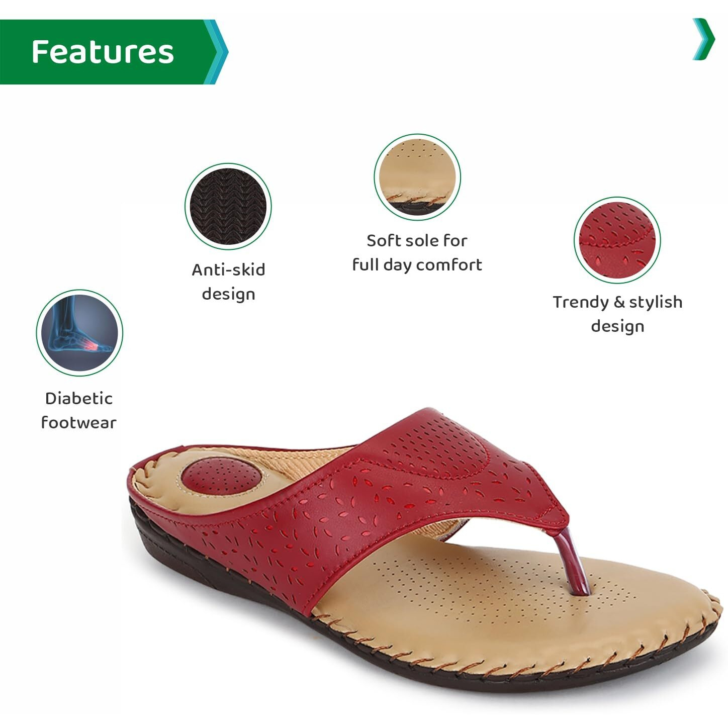 Ortho Joy Doctor Slippers | Soft Fancy Chappal For Women | Comfortable Footwear For Women