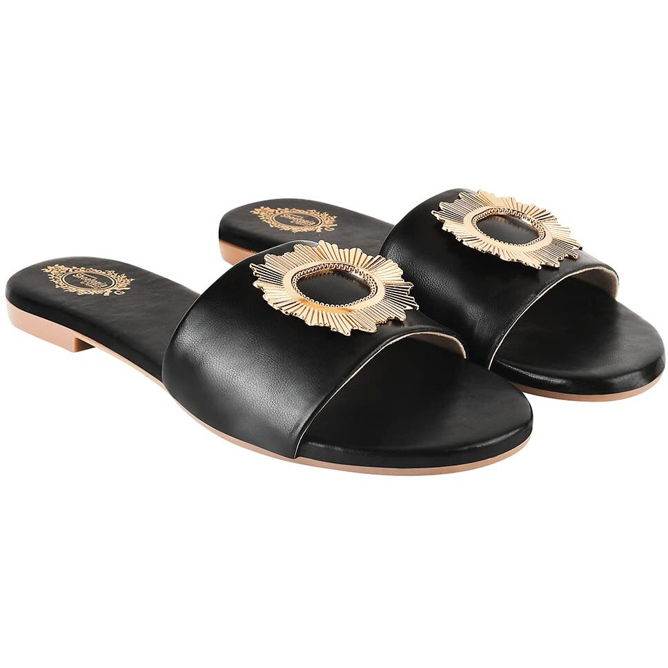 Shoetopia Stylish Black Flats For Women & Girls /Uk8