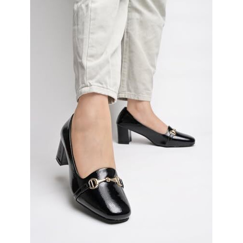 Shoetopia Stylish Casual Black Pumps For Women & Girls /Uk8-Eu41