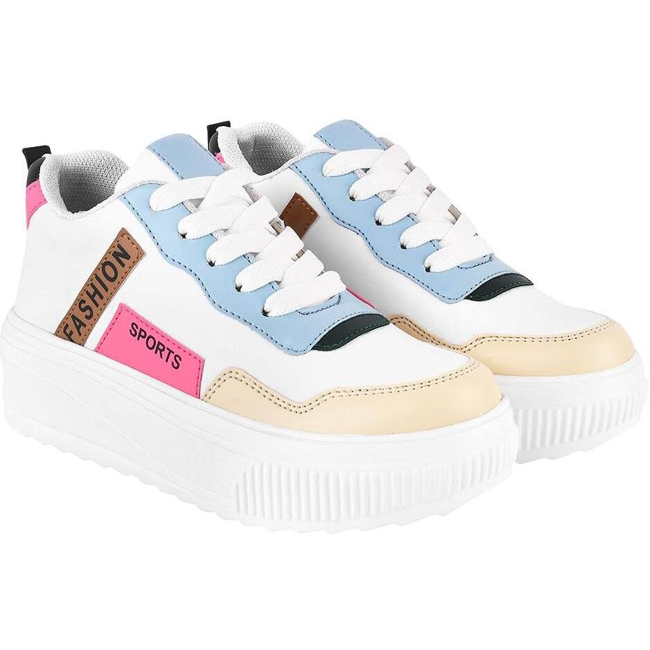 Shoetopia Girls Jm-Bala White Sneaker - 4 Uk (Girls-Jm-Bala-White)