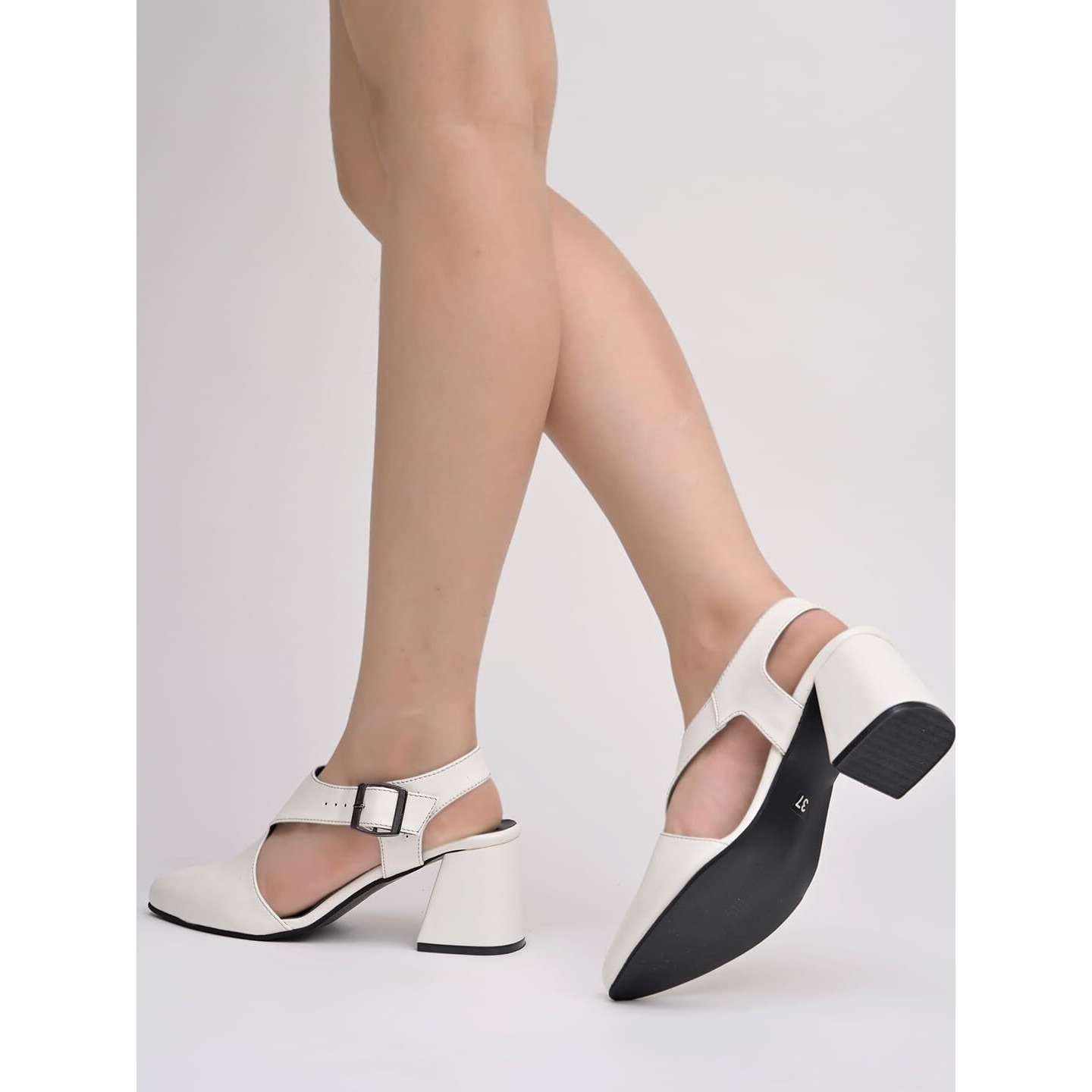 Shoetopia Solid Pointed Toe White Pumps For Women & Girls /Eu37
