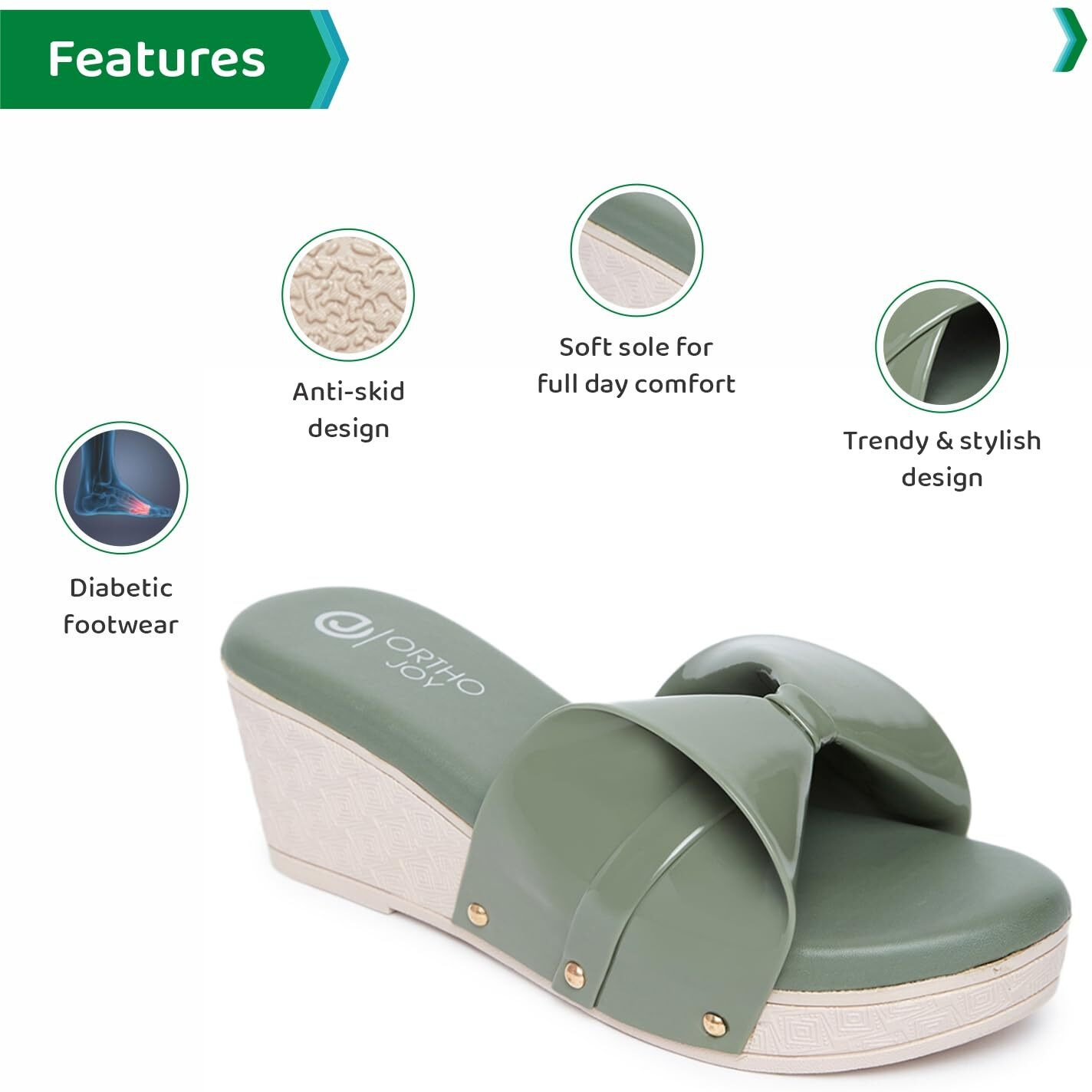Ortho Joy Fancy Doctor Slippers || Comfortable Wedges Sandals For Women Stylish