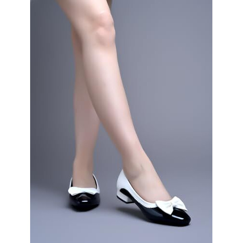 Shoetopia Pointed Toe Bow Detailed Black Pumps For Women & Girls /Eu36