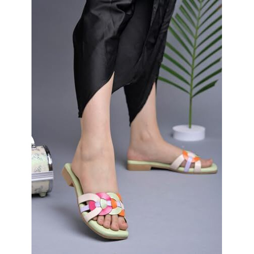 Shoetopia Casual Green Flats For Women & Girls /Eu42