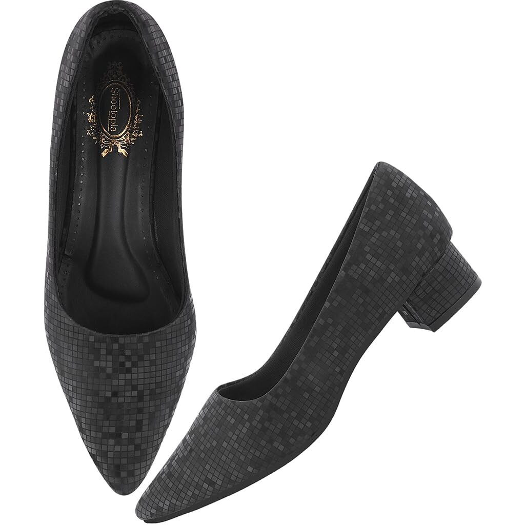 Shoetopia Embellished Shimmery Black Pumps For Women & Girls. /Eu36