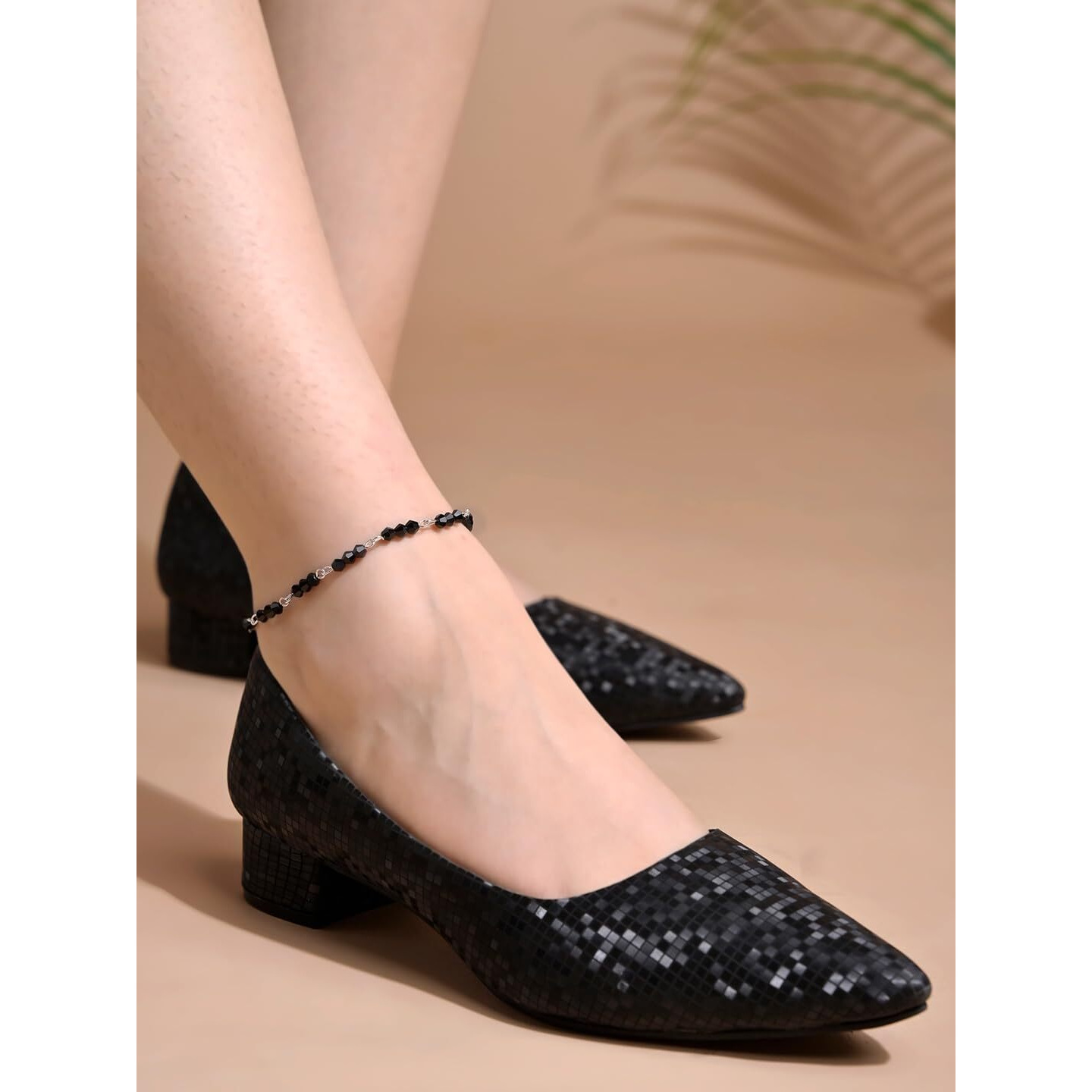 Shoetopia Embellished Shimmery Black Pumps For Women & Girls. /Eu36