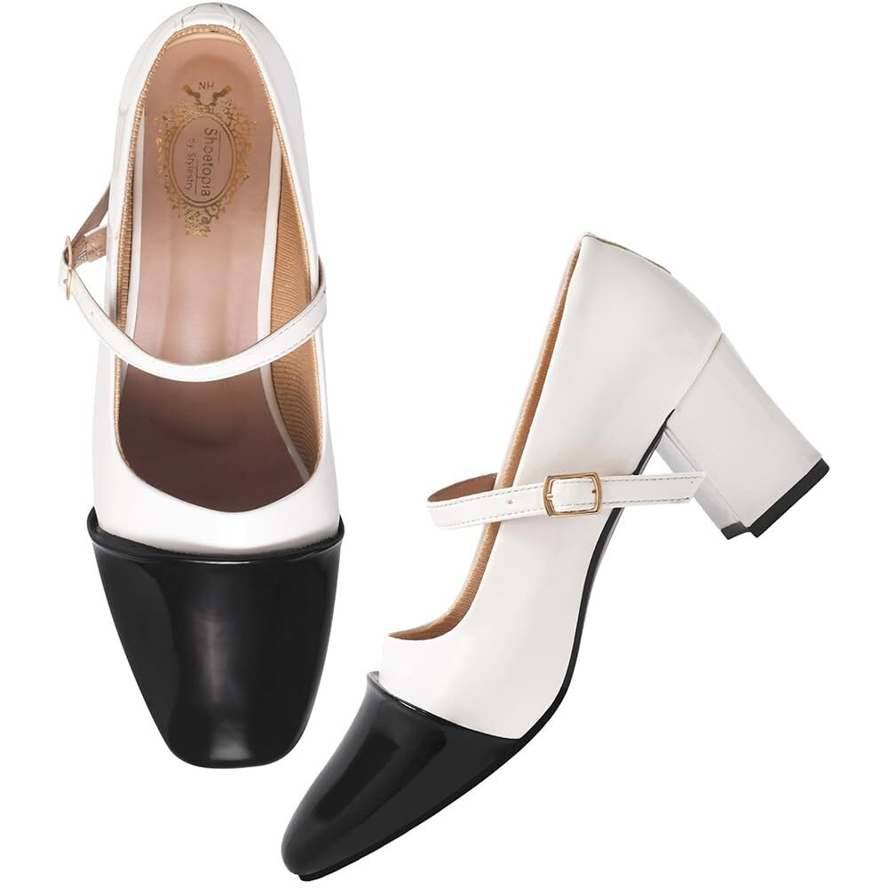 Shoetopia Stylish Buckle Detailed Black Pumps For Women /Eu36