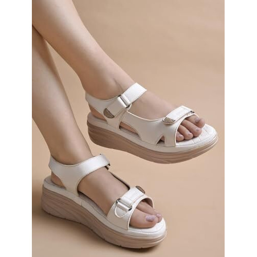 Shoetopia Comfortable White Doctor Sole Heels For Women /Eu42