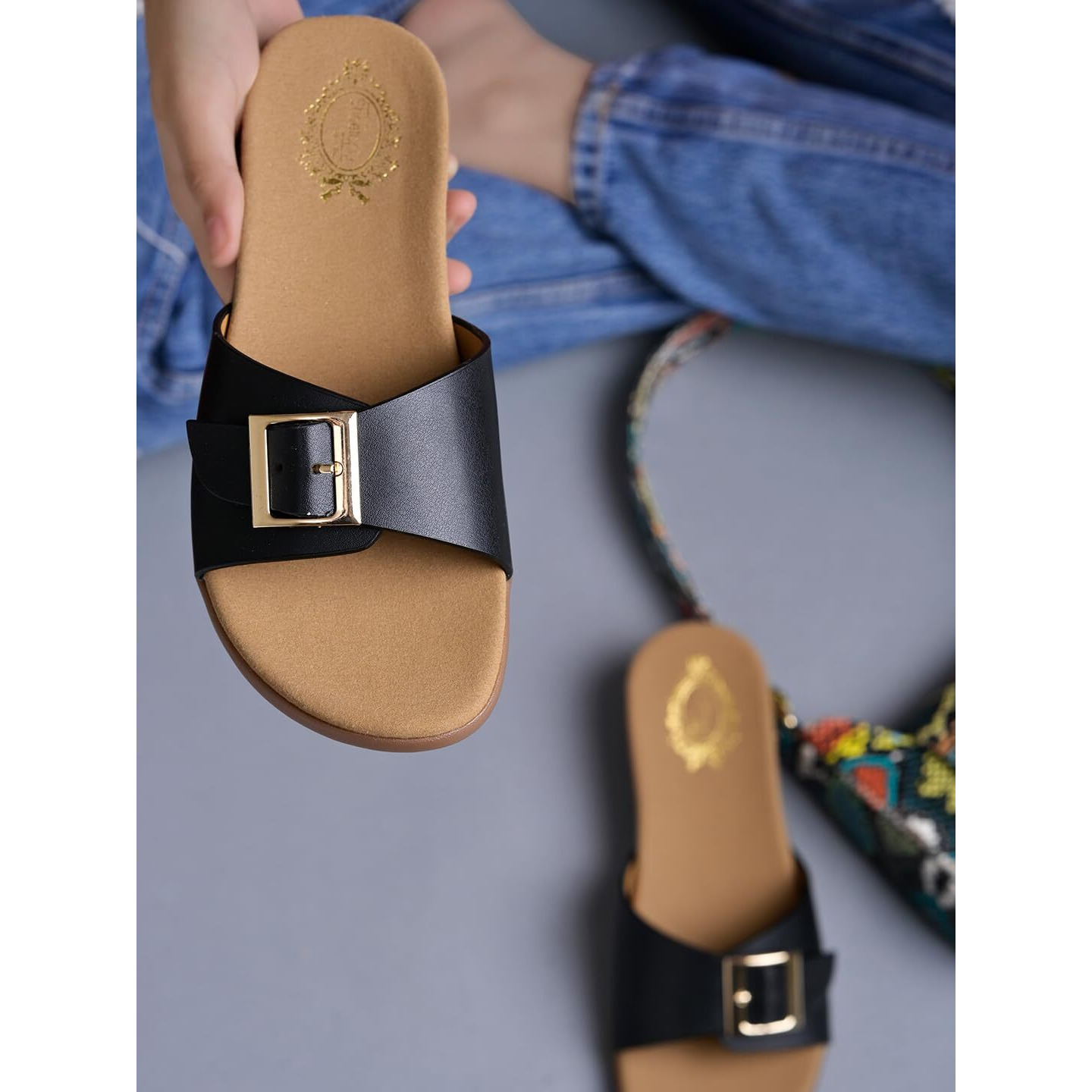 Shoetopia Slip-On Black Flats For Women /Eu42