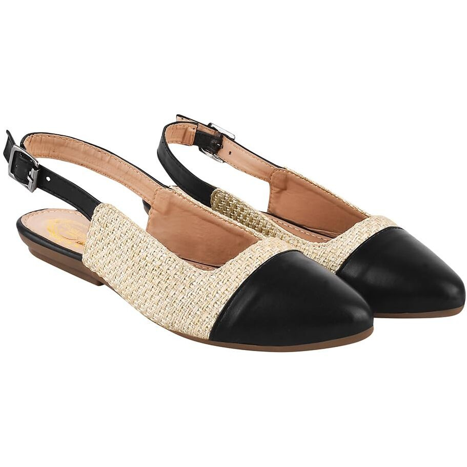 Shoetopia Girls Jute Black Flat Sandal - 7 Uk (Girls-Jute-Black)