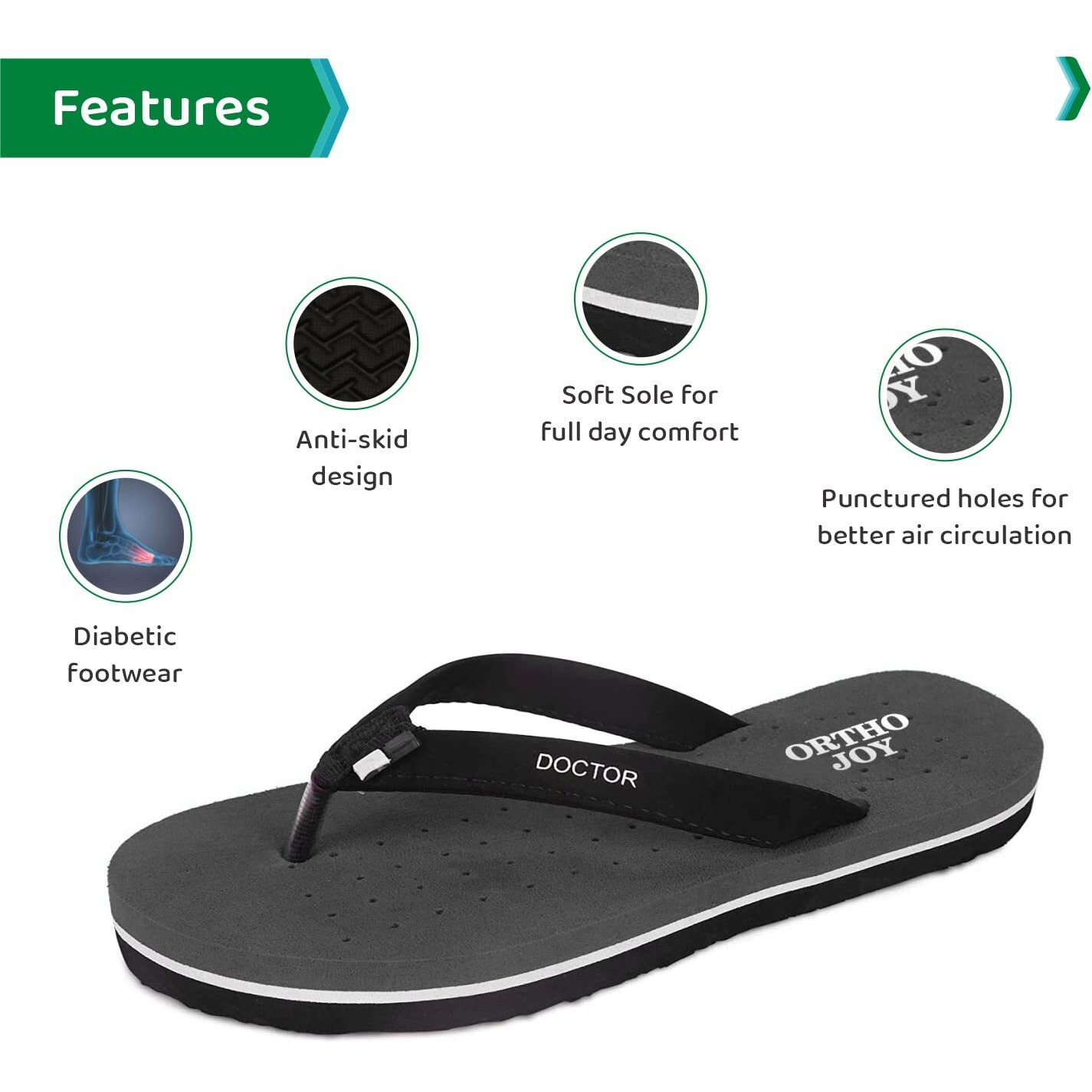 Ortho Joy Doctor Orthopedic Slippers For Ladies Daily Use/Mcr Chappals For Women