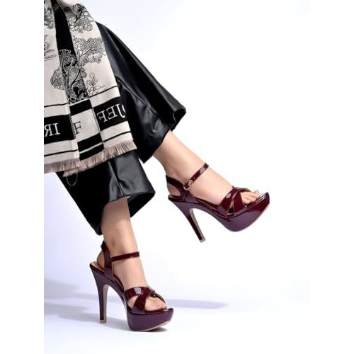 Shoetopia Stylish Cherry High Heeled Sandals For Women & Girls /Eu39