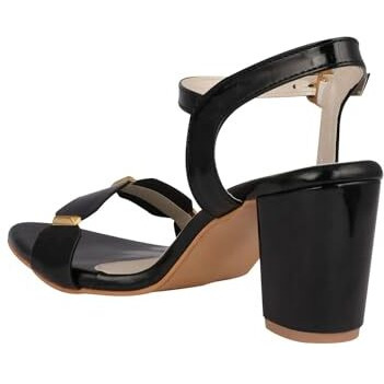 Shoetopia Girls Girls-Heel-175 Black Heeled Sandal - 4 Uk (Girls-Heel-175-Black)