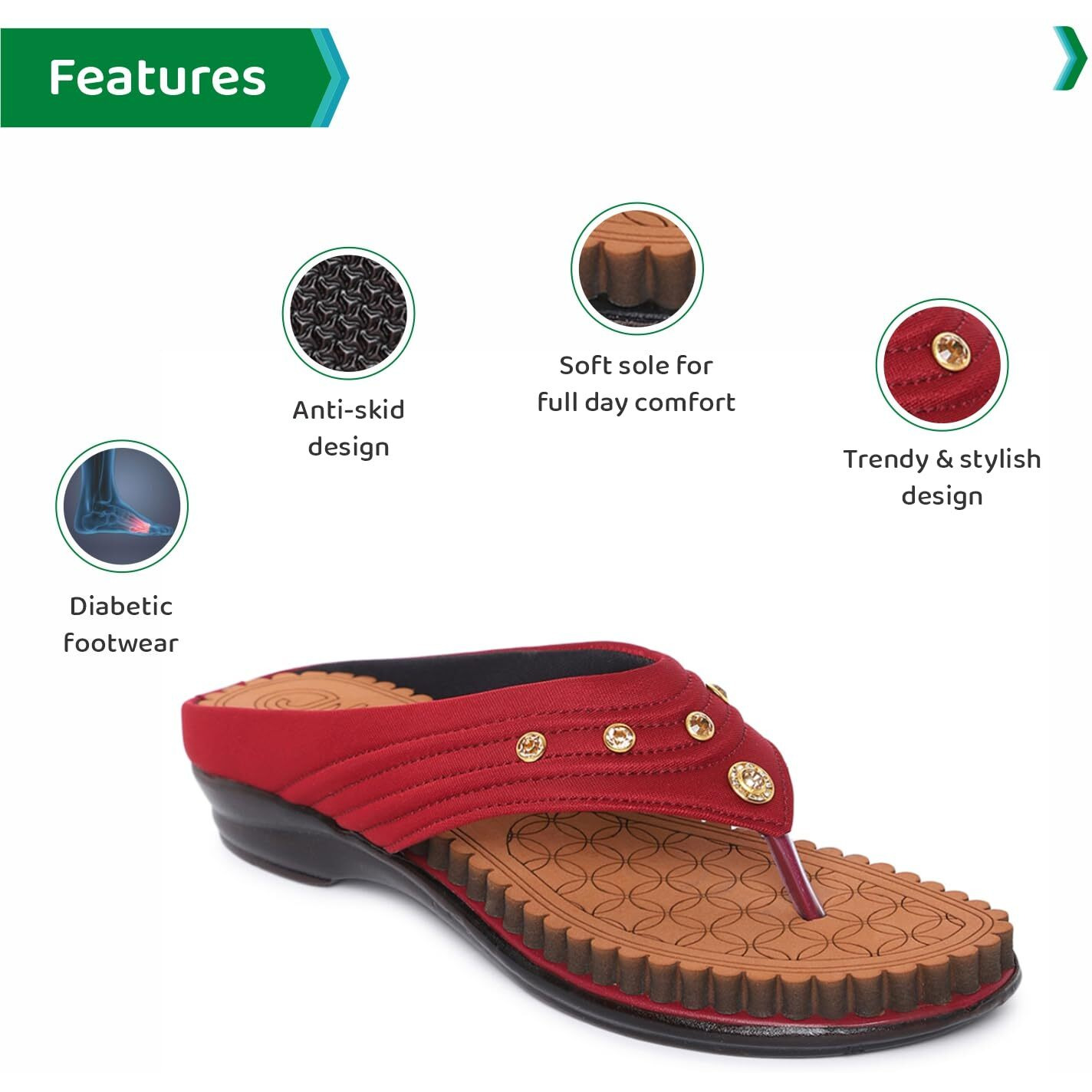 Ortho Joy Fancy Doctor Slippers | Comfortable Sandals For Women Stylish